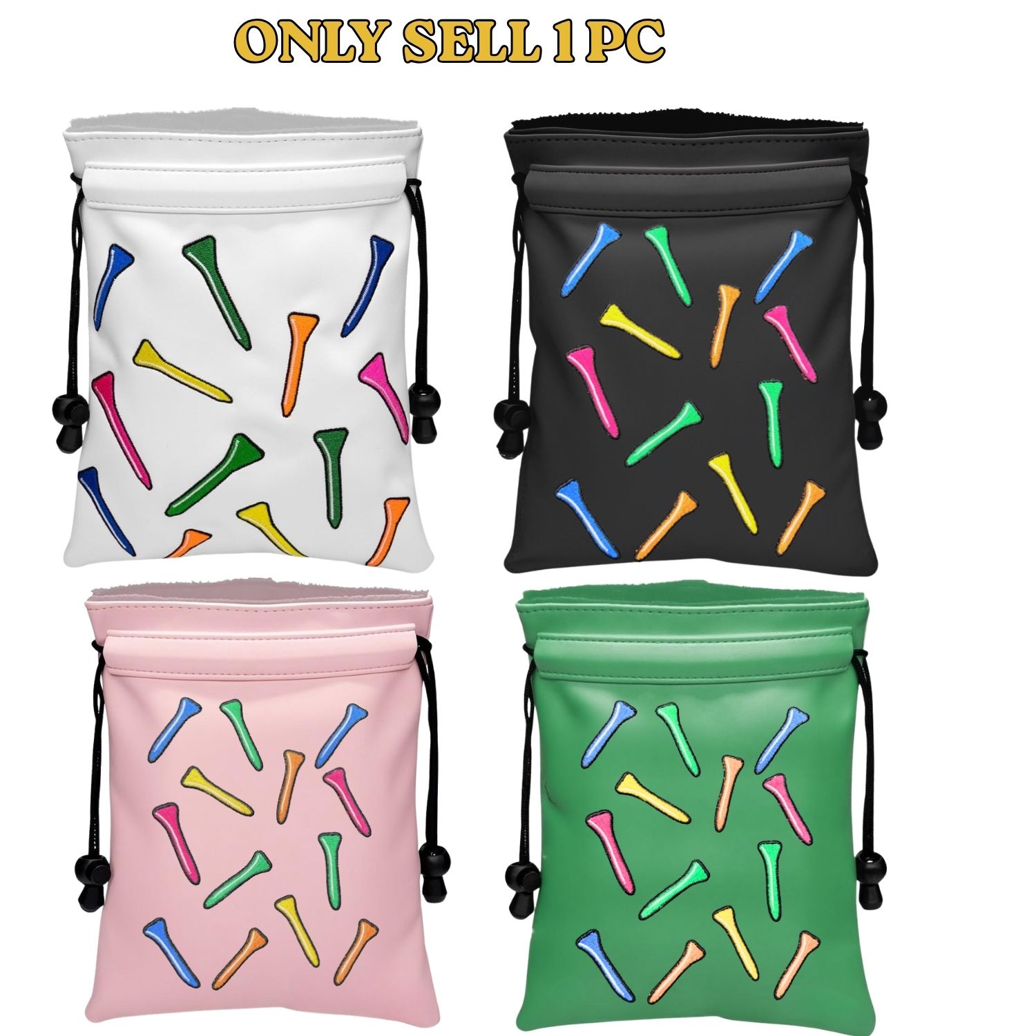 Golf Equipment Drawing - Divertente Borsa Porta Oggetti di Valore